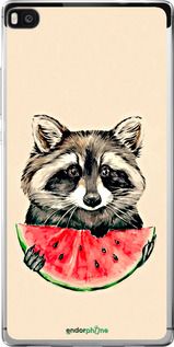 Чохол на Huawei Ascend P8 Єнотик з кавуном "4605u-123-2448"