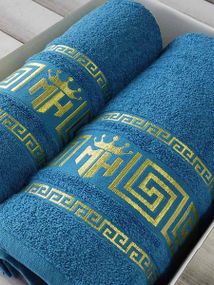 Рушники подарункові Moz versace blue набір 2шт