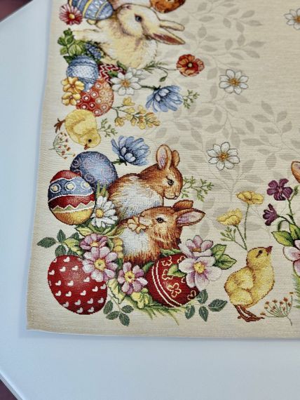 Скатертина гобеленова PRIMROSE Limaso, 93x93, Квадратна, Великодній, Без люрексу, 60% поліестер, 24% бавовна, 16% акрил, Гобелен | Зображення 3