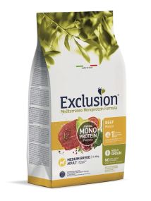 Повнораціонний сухий корм Exclusion Adult Beef Medium Breed з яловичиною для дорослих собак середніх порід 3 кг
