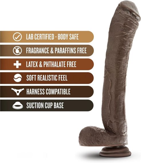 Фалоімітатор гігант Blush Dr. Skin Mr. Ed реалістичний на присосці, коричневий, 33 см х 5.3 см sexstyle | Зображення 6