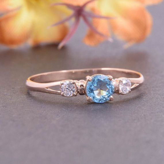 Кольцо из красного золота с топазом 21.5 | Зображення 1