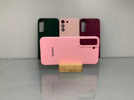 Samsung Galaxy S22 Протиударний чохол з логотипом софт тач рожевий