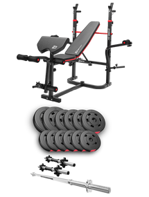 Набор Hop-Sport Premium 38кг со скамьей HS-1065HB Pro, штангами и гантелями