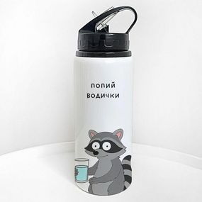 Пляшка для води з трубочкою Попий водички 600 мл (PLV_25A003)