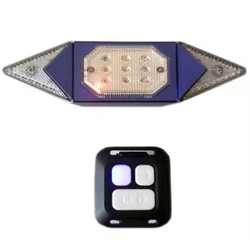 Велоліхтар з поворотами LY-6700 (red+yellow+blue) з акумулятором + пульт управління | Зображення 3