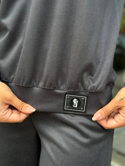 Женский спортивный костюм весна-осень свитшот и джоггеры NB24049 цвет черный, размер 42/44 | Зображення 7