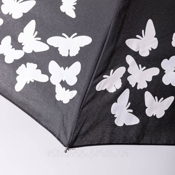 Парасолька напівавтомат з принтом міцна з поліестеру діаметр 97 см Чорна HP-23-2B | Зображення 1