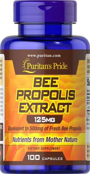 Натуральная добавка для иммунитета Puritan's Pride Bee Propolis Extract 125 mg 100 Caps