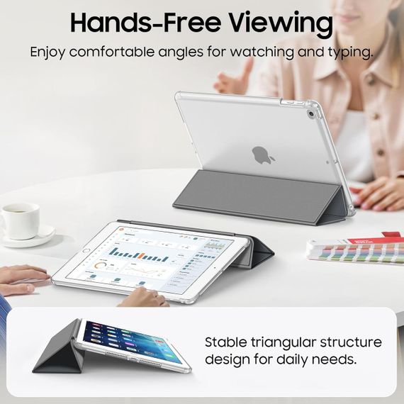 Чехол для iPad Air 2 2014, iPad Air 2013 9.7", ультратонкий, прозрачная задняя панель, функция сна пробуждения | Зображення 3