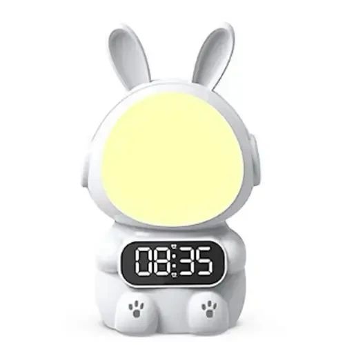 Детские часы с будильником Кролик Rabbit clock with LIGHT WHITE | Зображення 3