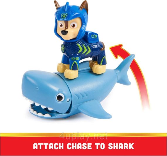 Набор фигурок Щенячий Патруль Аква щенки Гонщик и акула Оригинал Paw Patrol Aqua Pups Chase and Shark | Зображення 3
