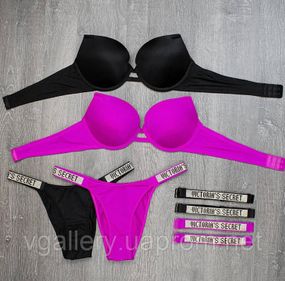 Женское нижнее белье Виктория Сикрет, Сексуальный черный комплект белья со стразами XL, 90D, Черный