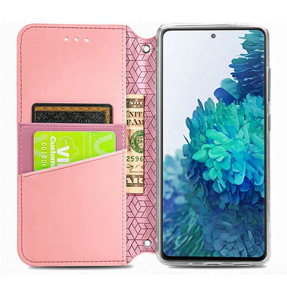 Шкіряний чохол-книжка GETMAN Mandala (PU) для Xiaomi Redmi Note 10 / Note 10s Штучна шкіра, Слот для візитки, Рожевий | Зображення 4