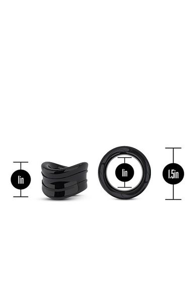 Ерекційна насадка Stay Hard Beef Ball Stretcher Snug чорна, 3.8 см sexstyle | Зображення 1