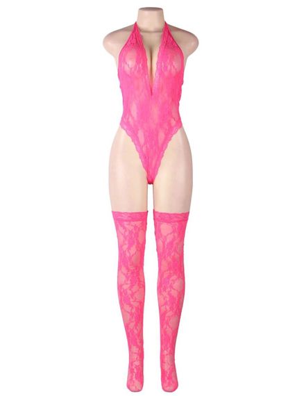 Комплект боди и чулки Star Night розовый XS-S sexstyle | Зображення 12