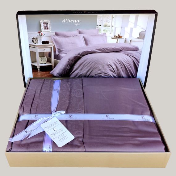 Постельное белье First Choice Jacquard Satin 200х220 “Athena Lilac” | Зображення 1