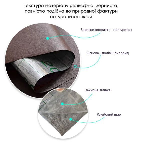 Самоклеюча екошкіра у рулоні 1.37*3m*0.5mm Коричневий (D) SW-00001198 | Зображення 2