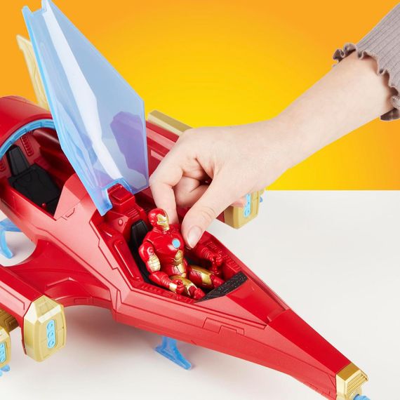 Літак з фігуркою Залізної людини Оригінал Hasbro Marvel Avengers Epic Hero Series Iron Man Repulsor Blast Battle Jet | Зображення 3