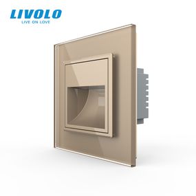 Світильник для сходів LIVOLO, золотий, скляна рамка, тепле світло 2700K, 230В, 0.35Вт
