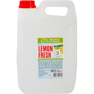 Средство для ручного мытья посуды Lemon Fresh Прозрачный 5 л (4820167001353)
