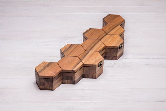 Деревянная шкатулка для 9-ти часов с логотипом | Зображення 3