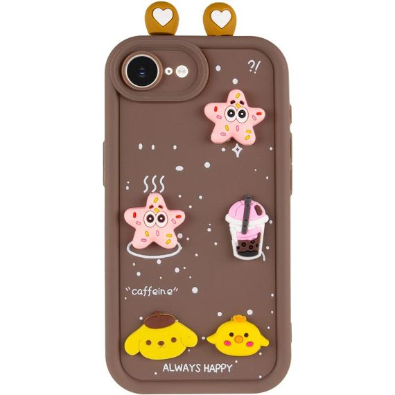 Чехол TPU Toys Case with Ears для Apple iPhone 16e (6.1") Brown | Зображення 1