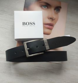 Чоловічий шкіряний ремінь Hugo Boss чорний