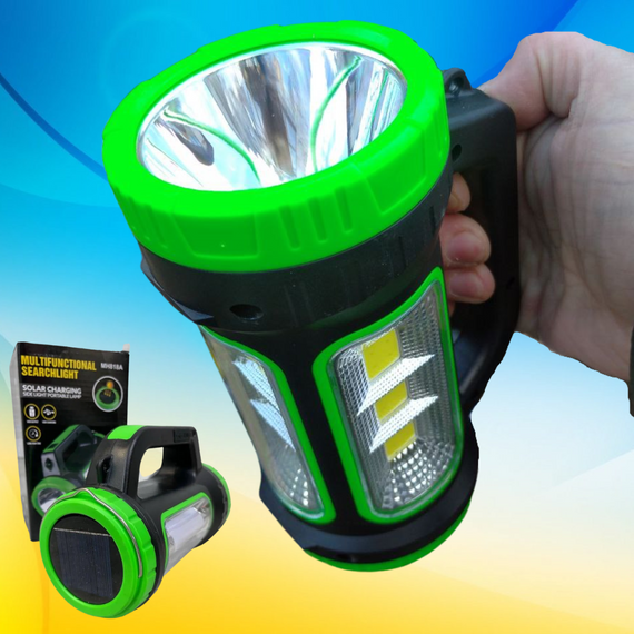 Переносний світлодіодний ліхтар. Ліхтарик на сонячній батареї. PowerBank, micro USB