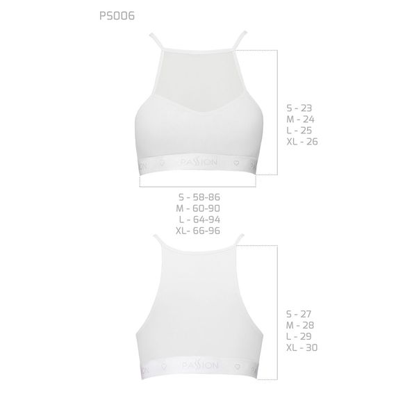 Спортивний топ з прозорою вставкою Passion PS006 TOP XL, white | Зображення 4