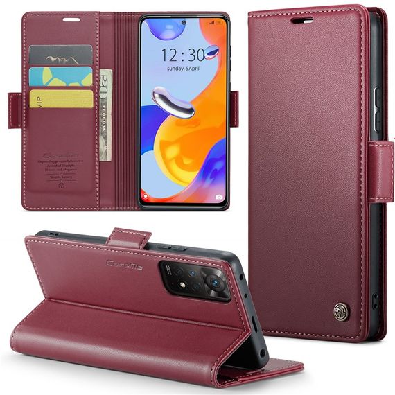 Шкіряний чохол-книжка Retro Case для Xiaomi Redmi Note 11 4G / 11s / Note 12s колір Червоний