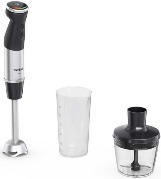 Блендер Tefal  заглибний Quickchef+ 1000Вт, 2в1, чаша-800мл, чопер-500мл, турборежим, сріблясто-чорний (HB672830)