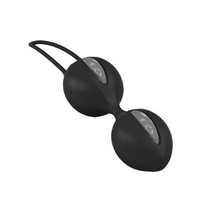 Вагінальні кульки Fun Factory SMARTBALLS DUO, чорно-сірі, 2 шт, діаметр 3,2 та 3,6 см