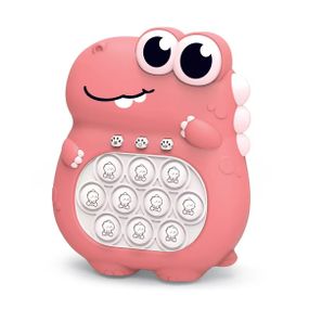 Детский Электронный Портативный Pop It Pro Динозавр с Подсветкой 5 Режимов Развивающая Игрушка Антистресс Поп Ит Розовый