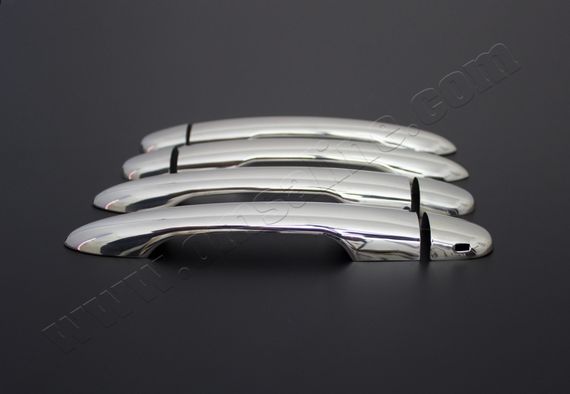 Накладки на ручки (4 шт, нерж) Carmos - турецька сталь для Renault Megane II 2004-2009 рр | Зображення 4
