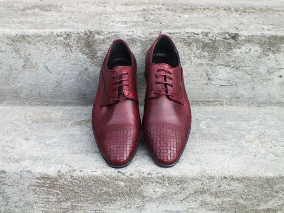 Бордові чоловічі туфлі 41  розмір | Зображення 3
