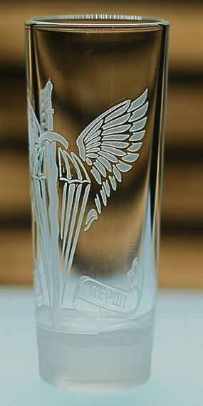 Рюмка 60 мл з гравіюванням ДШВ подарунок для військовослужбовця чарка з логотипом Десантно-штурмових стопка військ ЗСУ | Зображення 2