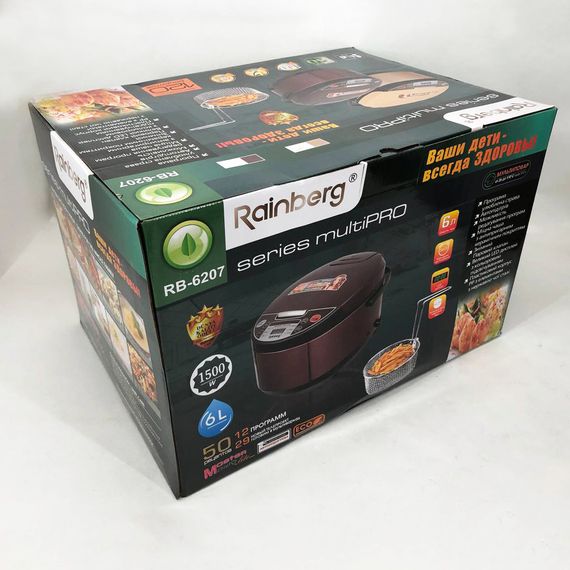 Мультиварка для приготовления еды Rainberg RB-6207 1500 Вт 6 л, Мультиварка 5 л для готовки NB-53 | Зображення 9