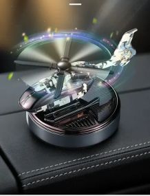 Автомобільний ароматизатор вертоліт з роздуванням на сонячній панелі + багаторазове просочення парфумів Камуфляж