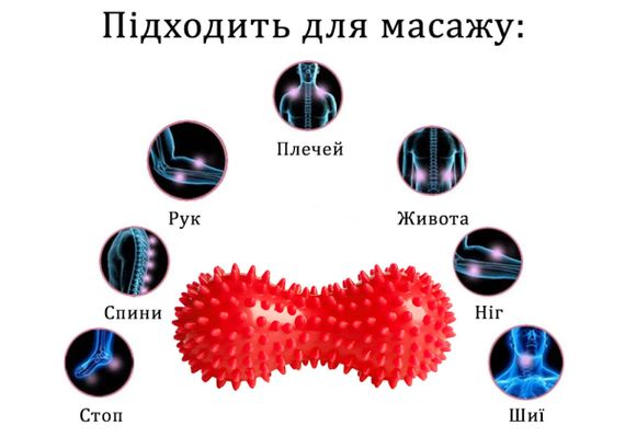 Масажний м'ячик EasyFit Goober із шипами червоний (EF-1072-R) | Зображення 3