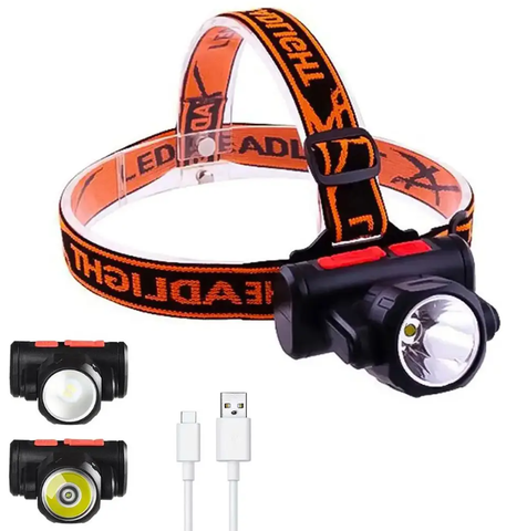 Фонарик налобный BAILONG BL-2001 Аккумуляторный фонарик | USB зарядка