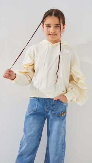 Худі однотонний для дівчинки 851049 104 см Молочний shop (2000999436741)