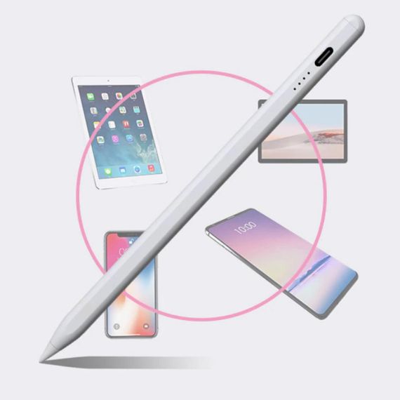 Стилус ручка для телефона и планшета, с USB, Белый / Активный универсальный стилус для письма и рисования | Зображення 7