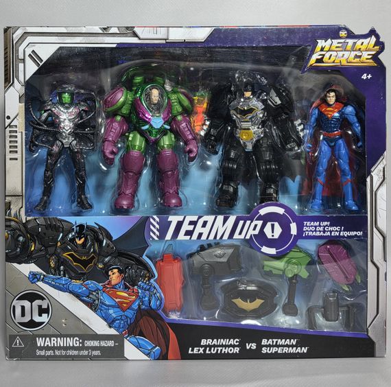 Набор фигурок DC Comics Metal Force Team Up: Бэтмен, Супермен, Брейниак и Лекс Лютор | Зображення 9