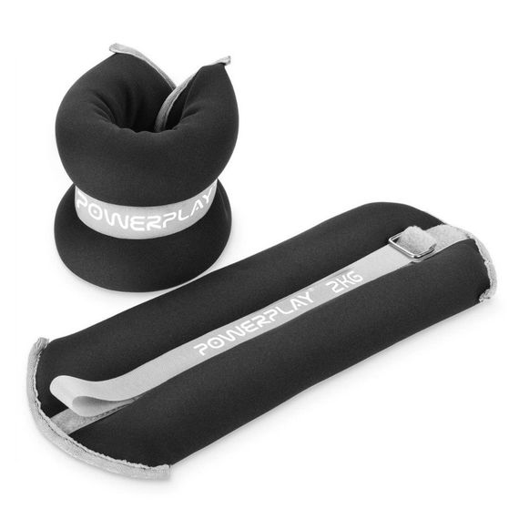 Обважнювачі-манжети для ніг та рук Паверплей PP-4349 Ankle/Wrist Weights (2шт.*2 kg) (пара) Чорні