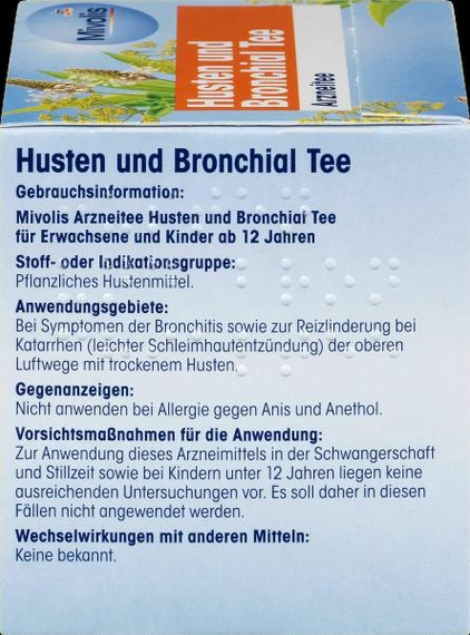 Чай Mivolis Husten und Bronchial Tee 12 пакетиков – для здоровья бронхов и облегчения кашля | Зображення 3
