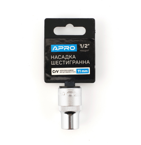Насадка шестигранна 1/2" 11 мм CrV APRO