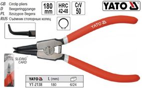 Съемник YATO Польша знимач стопорних килець загнутий розжим l=180 мм YT-2138
