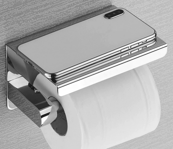 Держатель туалетной бумаги Primo TP01 металлический с полкой - Silver | Зображення 1