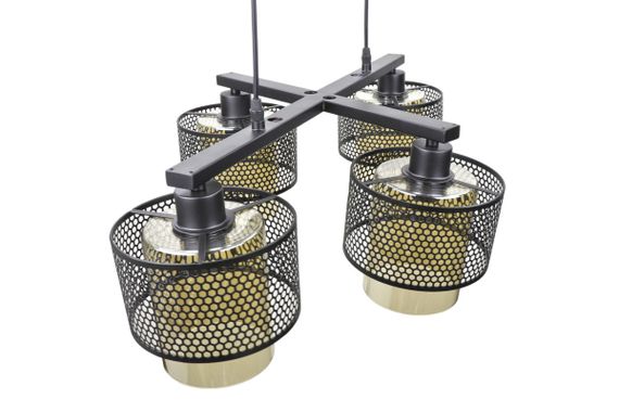 Люстра підвісна LOFT на 4 лампочки 25069 Чорний 30-100х50х72 см. | Зображення 4